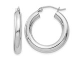 Sterling Silver Hoop Earrings 1 Inch (4.0mm)